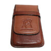 Porta Celular en Cuero Liso Beige Vertical
