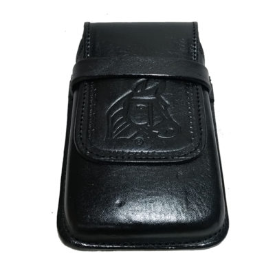 Porta Celular en Cuero Liso Negro